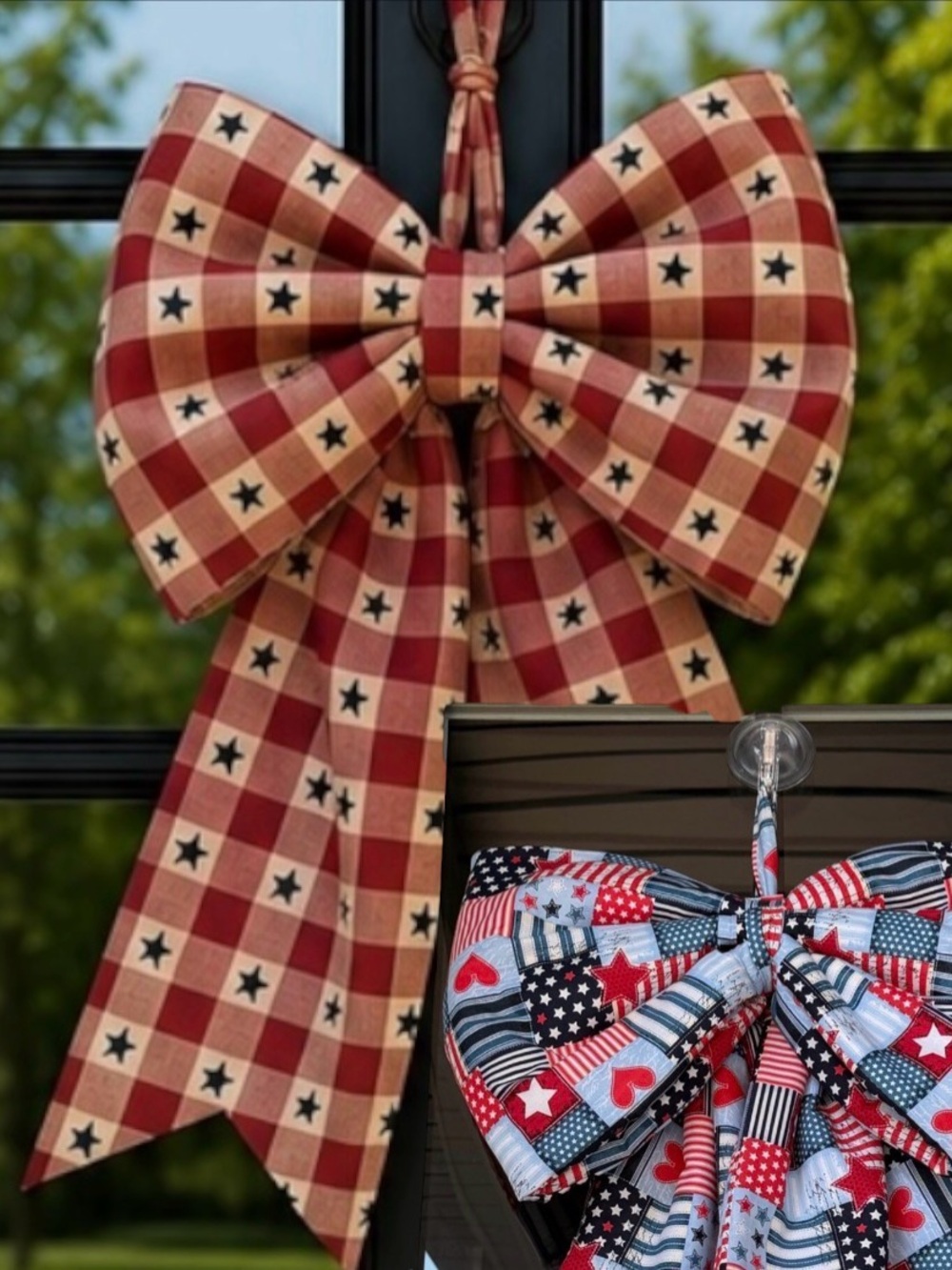Handmade Reversible Patriotic Door Bow